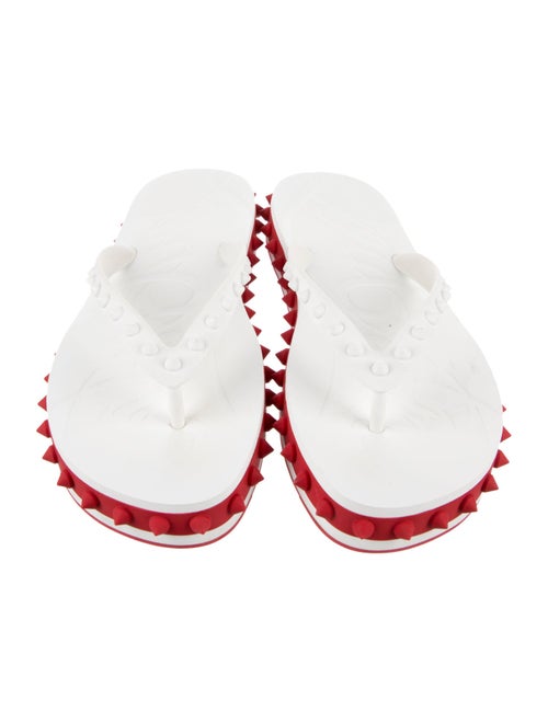 Christian Louboutin Spike Accents Rubber Flip Flops