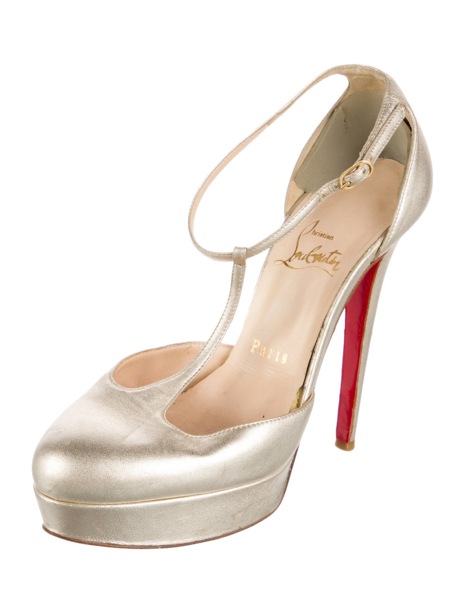 Christian Louboutin Leather T-Strap Pumps