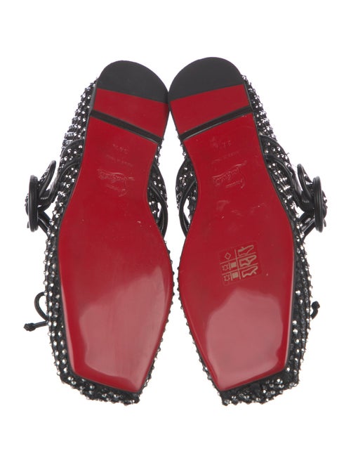 Christian Louboutin Mesh Bow Accents Mary Jane Flats