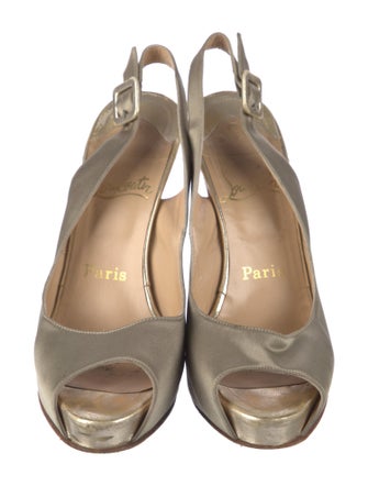 Christian Louboutin Satin Slingback Pumps