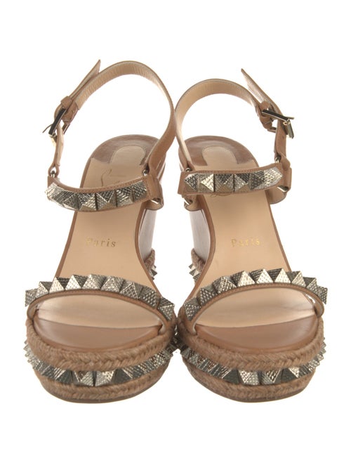 Christian Louboutin Spike Accents Leather Espadrilles