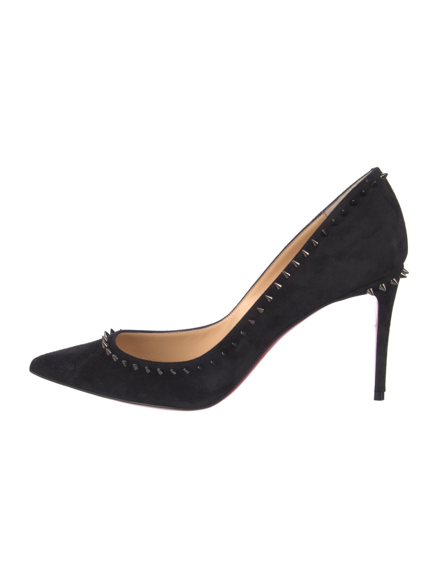 Christian Louboutin Suede Studded Accents Pumps