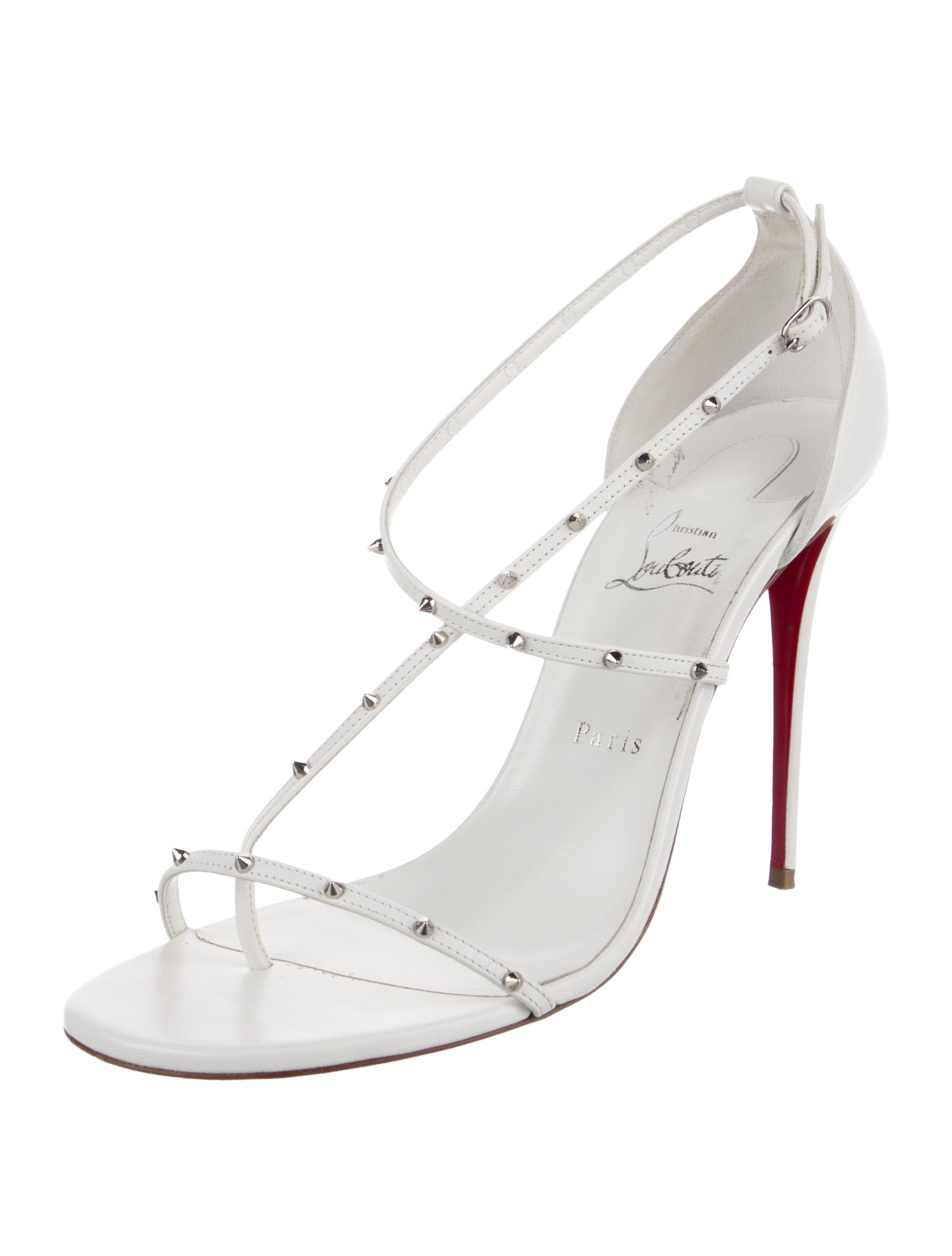 Christian Louboutin Spike Accents Leather Sandals