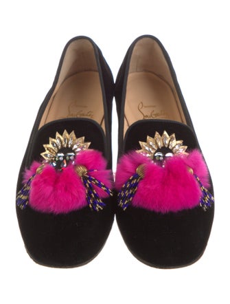 Christian Louboutin Velvet Colorblock Pattern Loafers