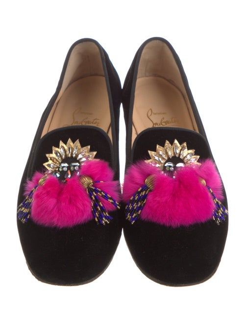 Christian Louboutin Velvet Colorblock Pattern Loafers