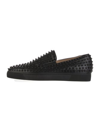 Christian Louboutin Spike Accents Leather Loafers