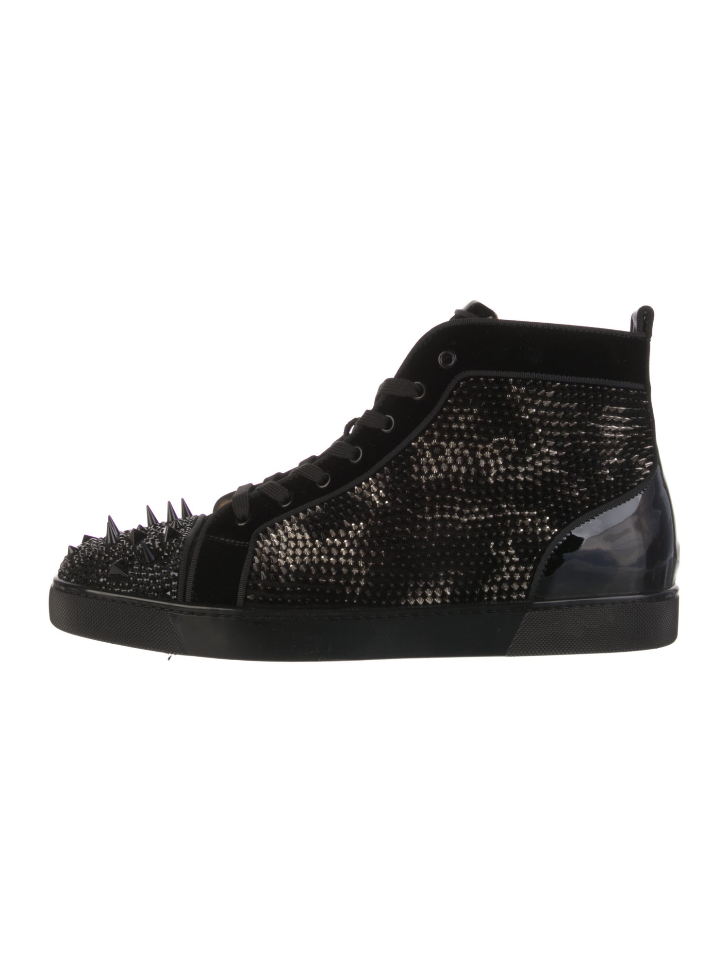 Christian Louboutin Spike Accents Leather Sneakers