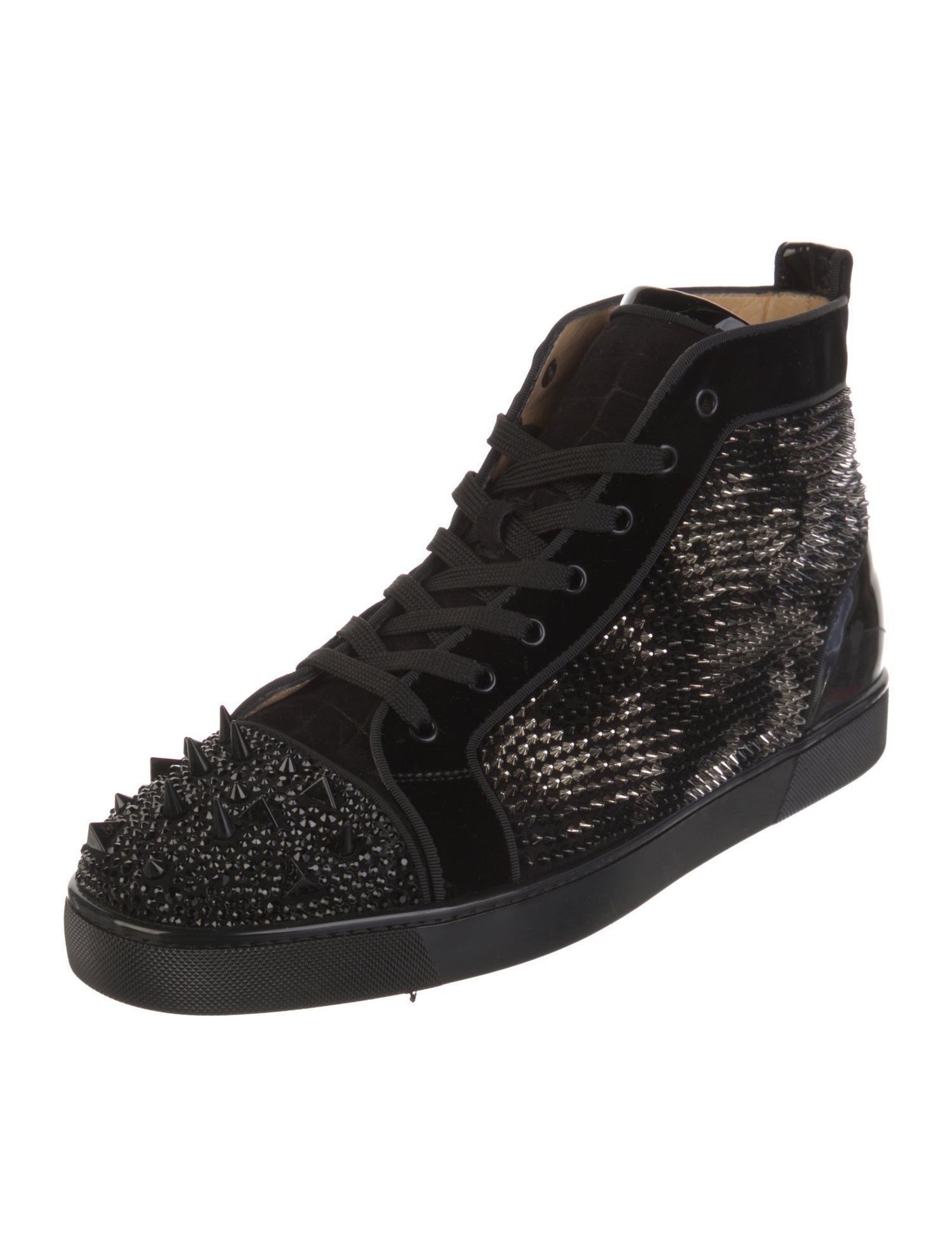 Christian Louboutin Spike Accents Leather Sneakers