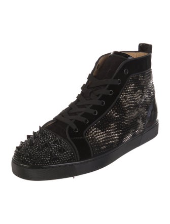 Christian Louboutin Spike Accents Leather Sneakers