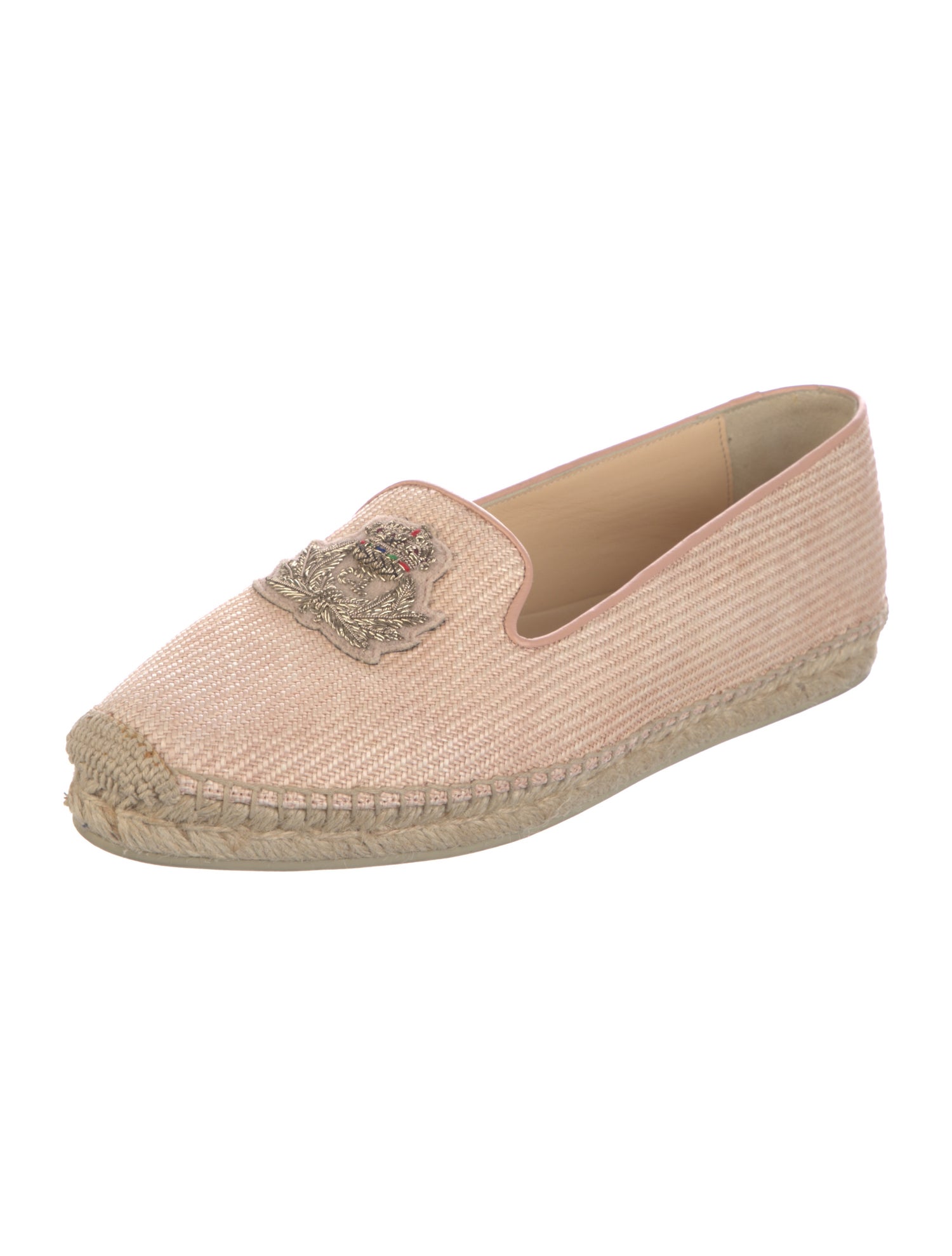 Christian Louboutin Straw Tweed Pattern Espadrilles