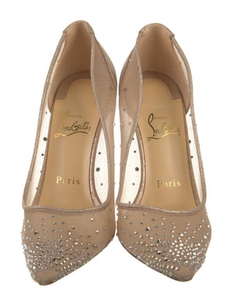 Christian Louboutin Mesh Crystal Embellishments Pumps