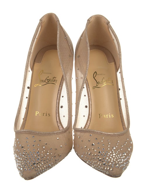 Christian Louboutin Mesh Crystal Embellishments Pumps