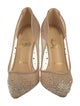 Christian Louboutin Mesh Crystal Embellishments Pumps