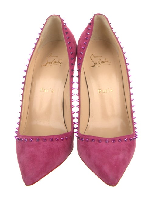 Christian Louboutin Spike Accents Suede Pumps