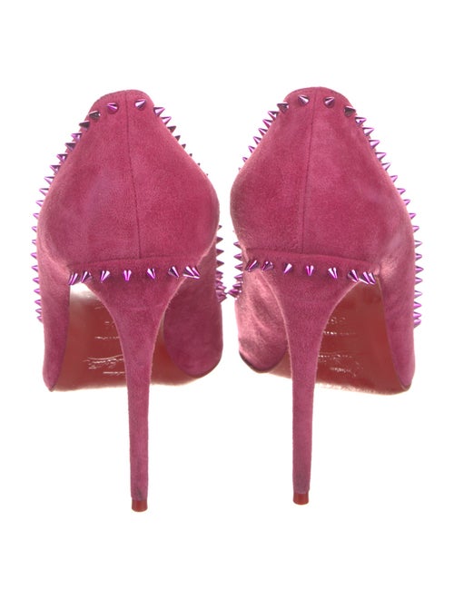 Christian Louboutin Spike Accents Suede Pumps