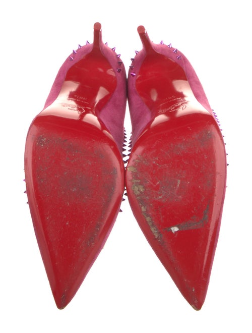 Christian Louboutin Spike Accents Suede Pumps