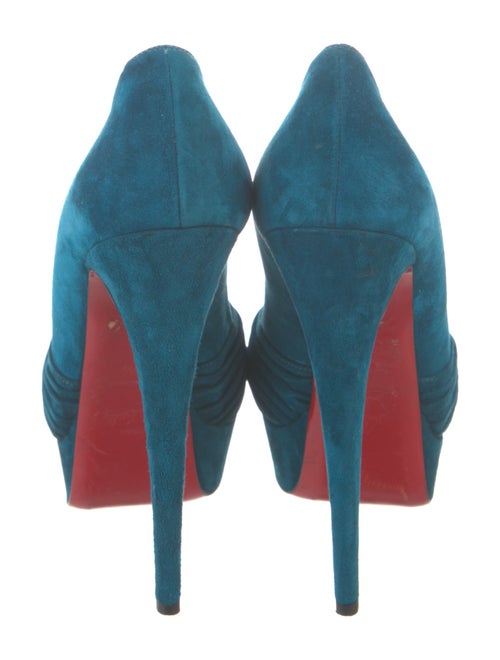 Christian Louboutin Suede Ruffle Embellishment Pumps
