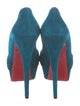Christian Louboutin Suede Ruffle Embellishment Pumps