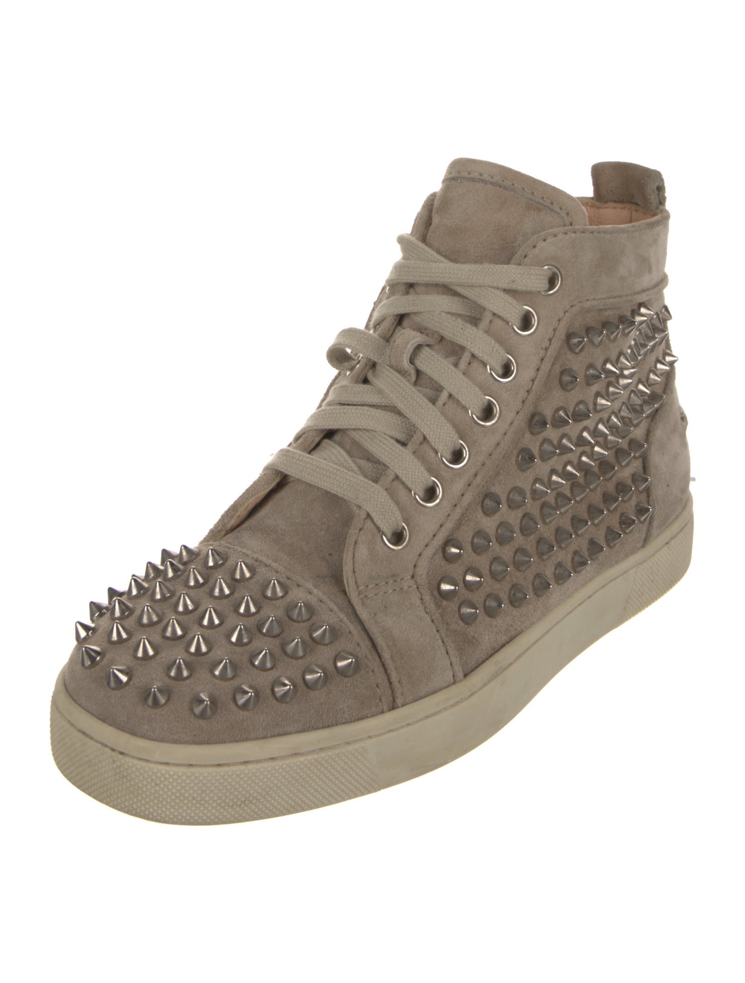 Christian Louboutin Spike Accents Suede Sneakers