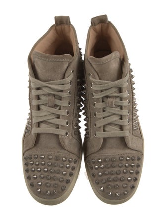 Christian Louboutin Spike Accents Suede Sneakers