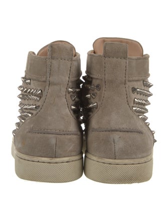 Christian Louboutin Spike Accents Suede Sneakers