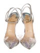 Christian Louboutin Leather Crystal Embellishments Slingback Pumps