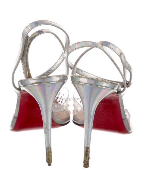 Christian Louboutin Leather Crystal Embellishments Slingback Pumps