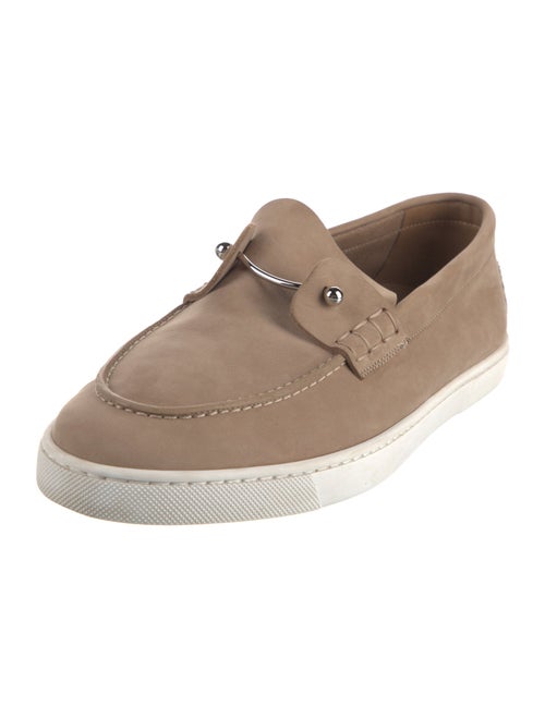 Christian Louboutin Suede Chain-Link Accents Loafers