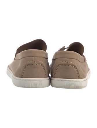 Christian Louboutin Suede Chain-Link Accents Loafers