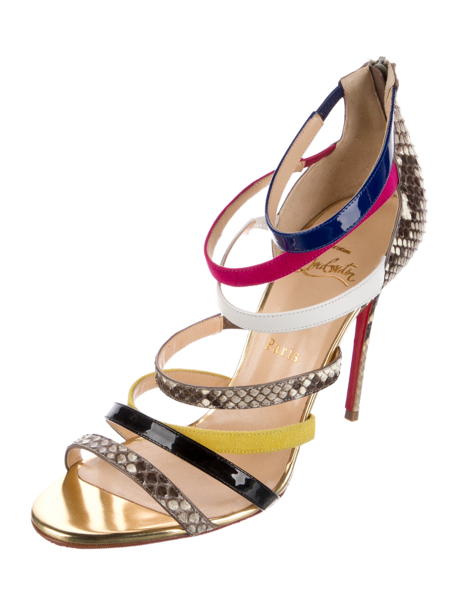 Christian Louboutin Snakeskin Animal Print Sandals