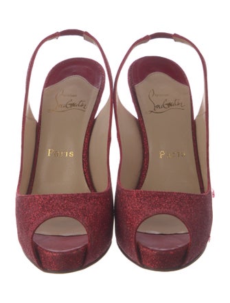 Christian Louboutin Glitter Slingback Pumps