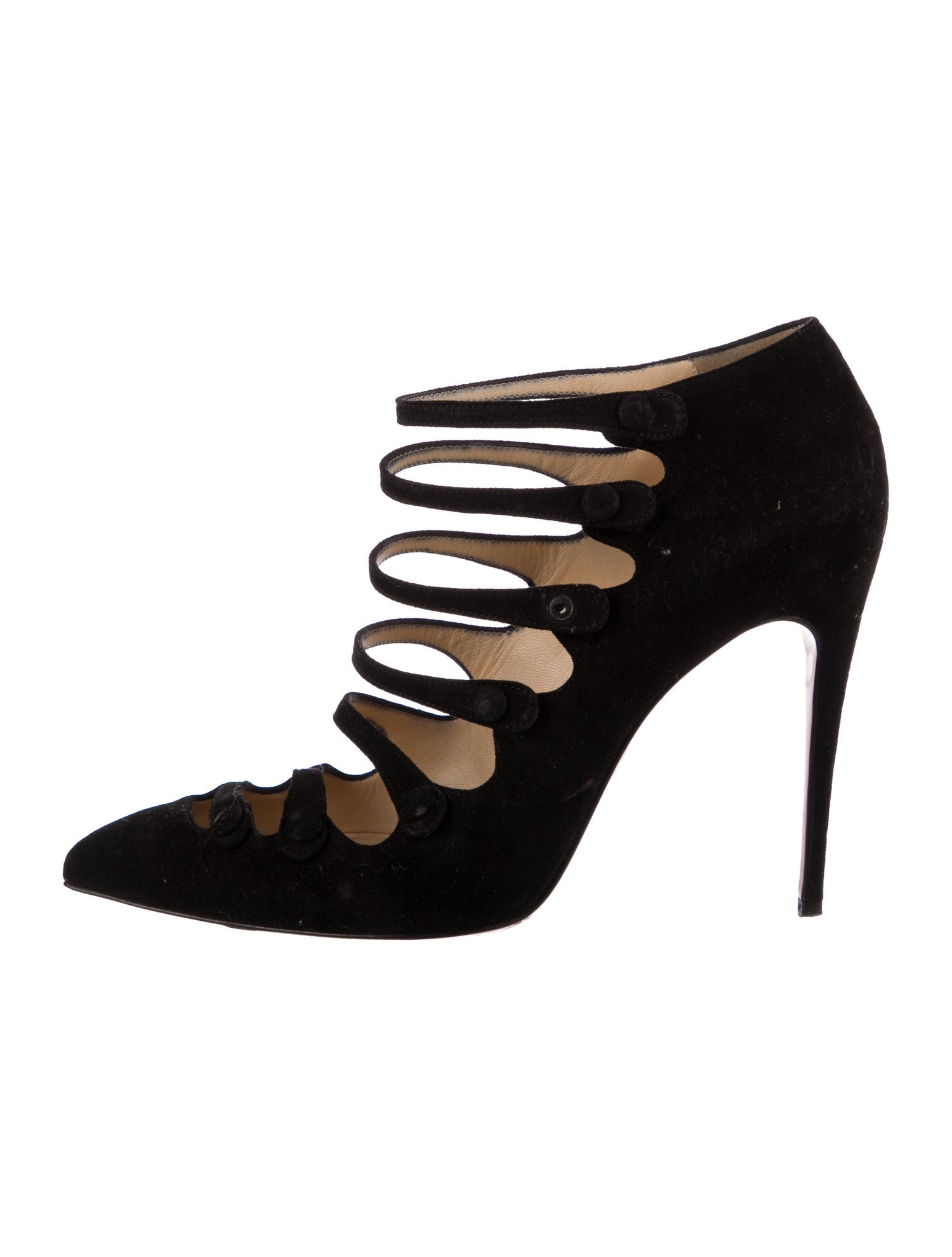 Christian Louboutin Suede Cutout Accent Pumps