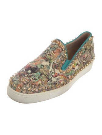 Christian Louboutin Spike Accents Python Sneakers