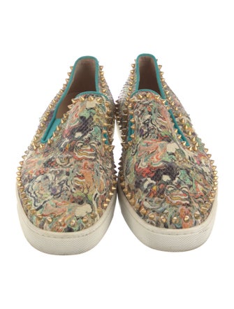 Christian Louboutin Spike Accents Python Sneakers