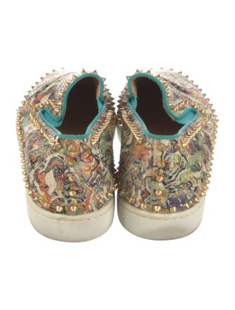 Christian Louboutin Spike Accents Python Sneakers
