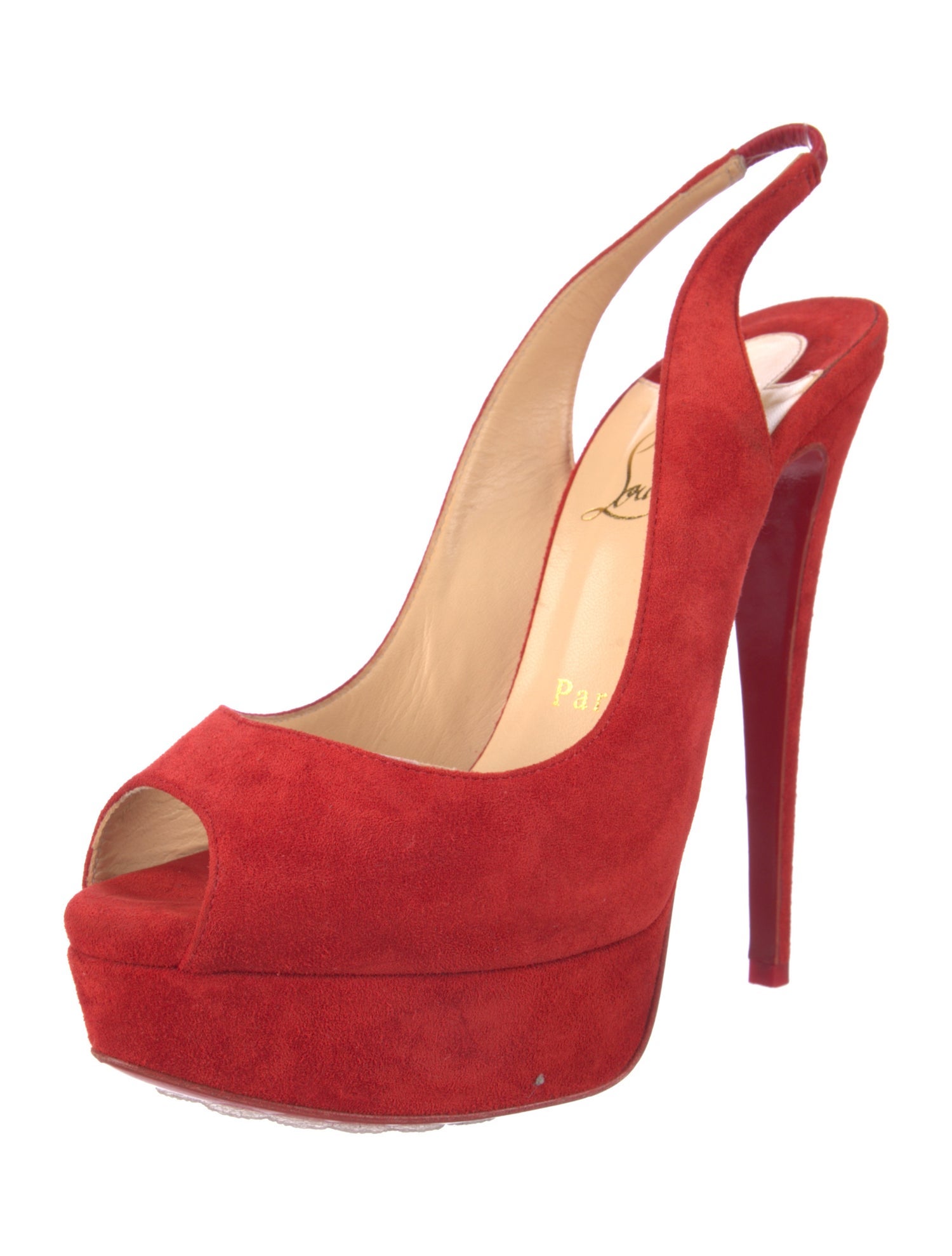 Christian Louboutin Suede Slingback Pumps