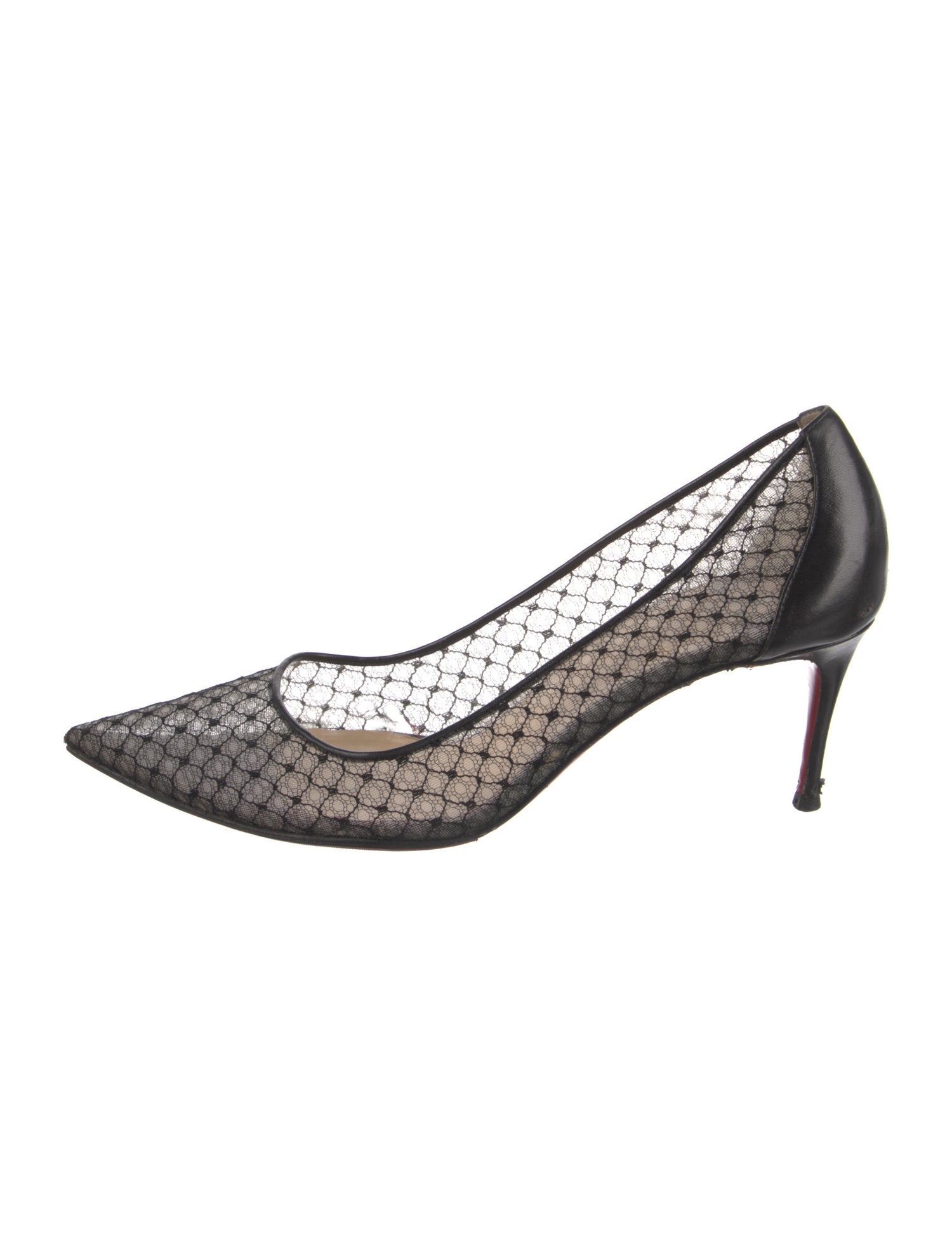 Christian Louboutin Mesh Lace Pattern Pumps