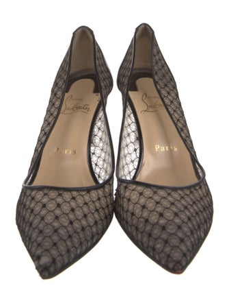 Christian Louboutin Mesh Lace Pattern Pumps