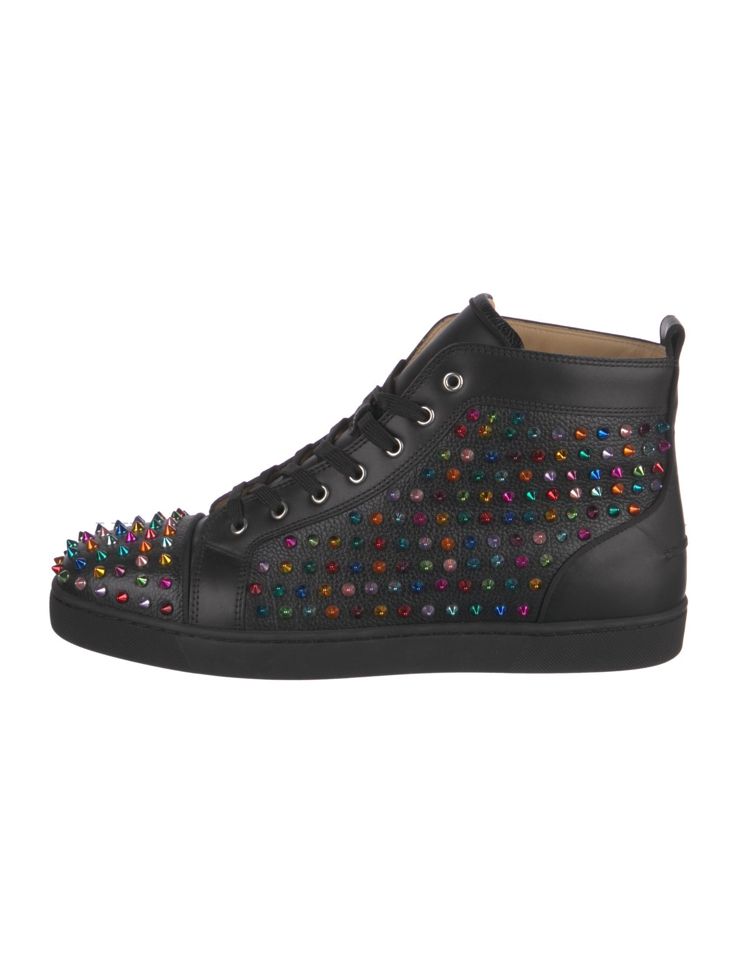 Christian Louboutin Spike Accents Leather Sneakers