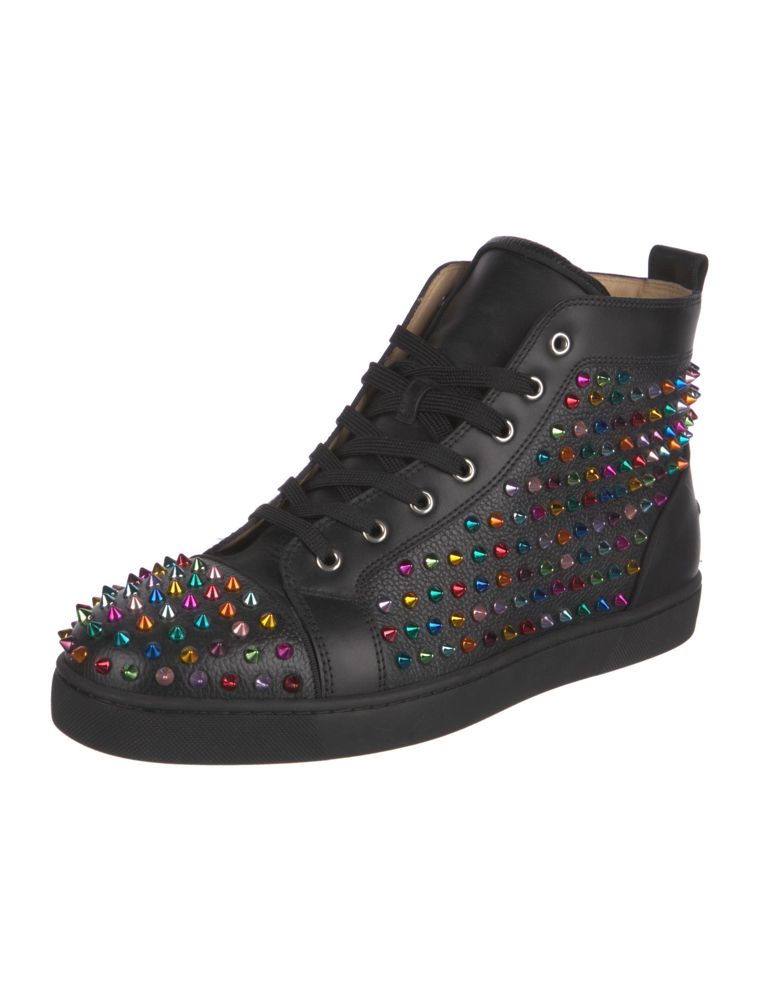 Christian Louboutin Spike Accents Leather Sneakers