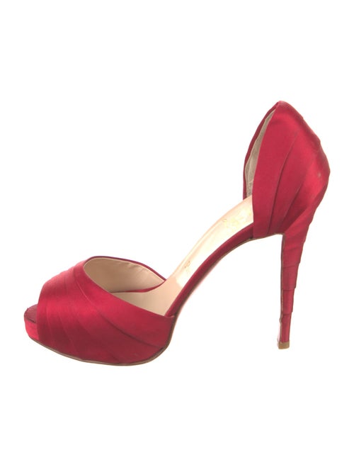 Christian Louboutin Satin Ruffle Embellishment D'Orsay Pumps