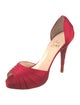Christian Louboutin Satin Ruffle Embellishment D'Orsay Pumps
