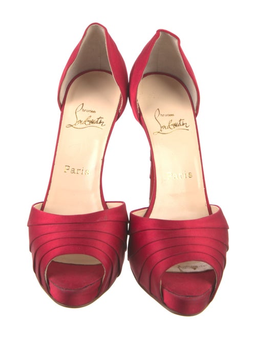 Christian Louboutin Satin Ruffle Embellishment D'Orsay Pumps
