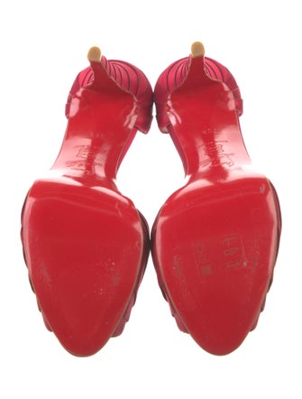 Christian Louboutin Satin Ruffle Embellishment D'Orsay Pumps