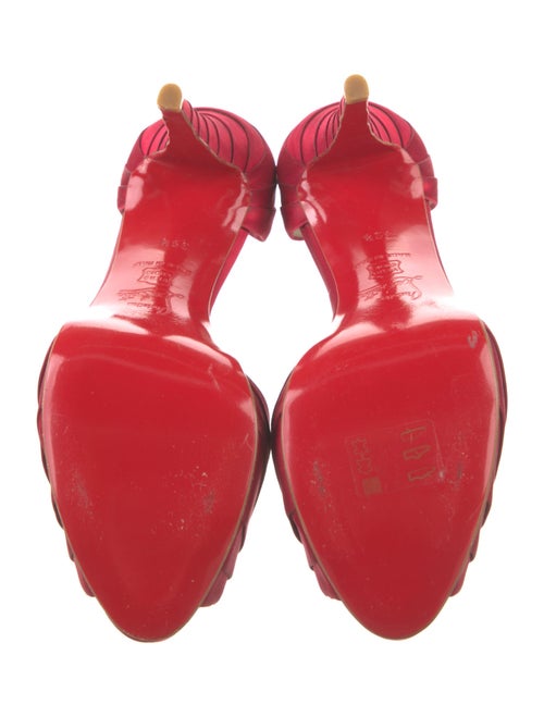 Christian Louboutin Satin Ruffle Embellishment D'Orsay Pumps