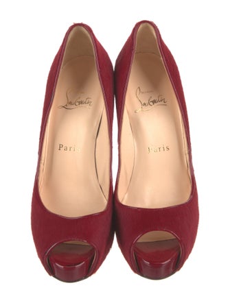 Christian Louboutin Ponyhair Fur Trim Pumps