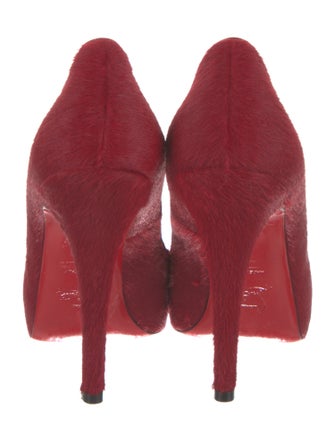 Christian Louboutin Ponyhair Fur Trim Pumps
