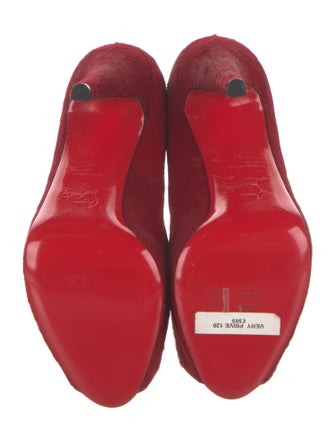 Christian Louboutin Ponyhair Fur Trim Pumps