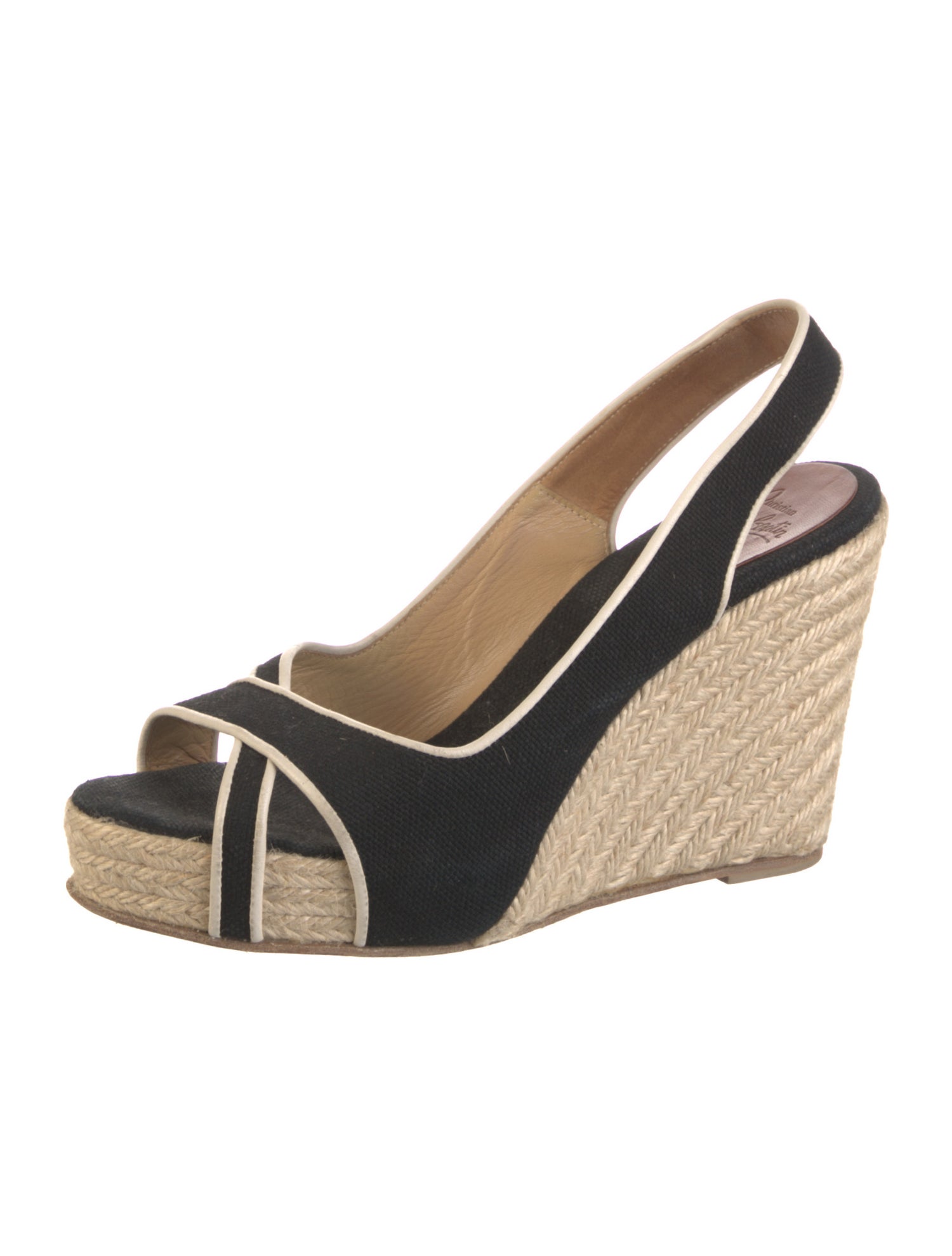 Christian Louboutin Canvas Slingback Pumps