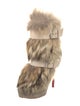 Christian Louboutin Suede Fur Trim Boots
